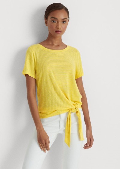 T Shirt Ralph Lauren Tied-Hem Jersey Mulher 71846-FHLY